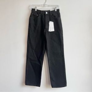 Zara black high waist straight leg denim jeans Size 4